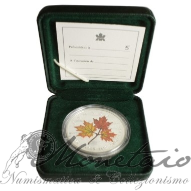 5 Dollari 2001 Proof "Maple Leaf"