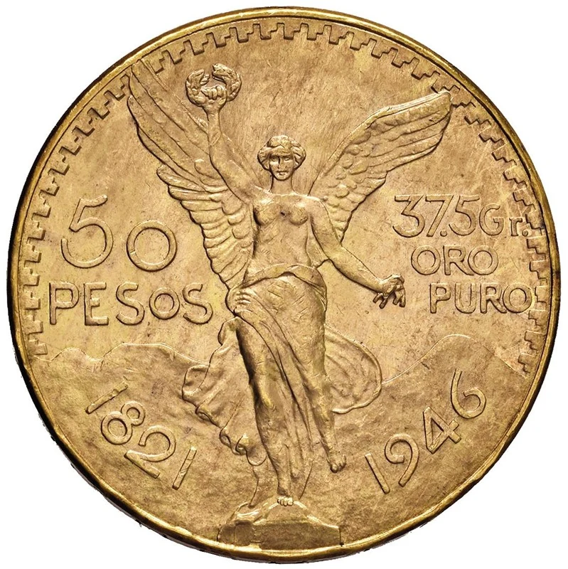 Moneta messicana da 50 pesos in oro