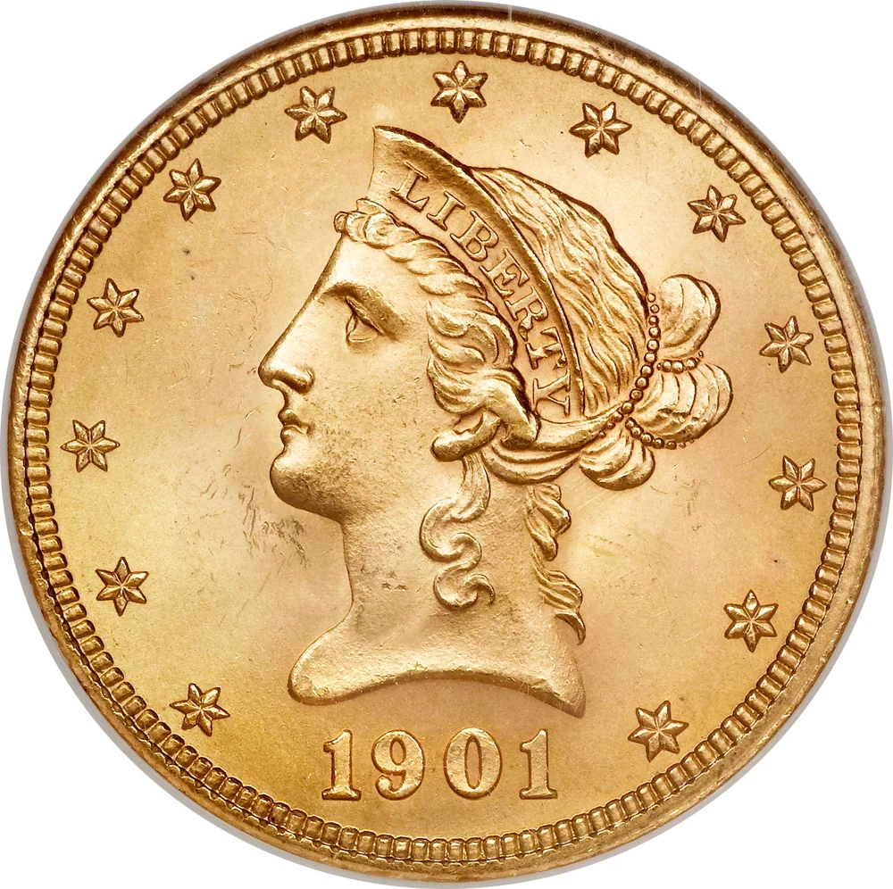 Moneta d’oro statunitense Liberty del 1901
